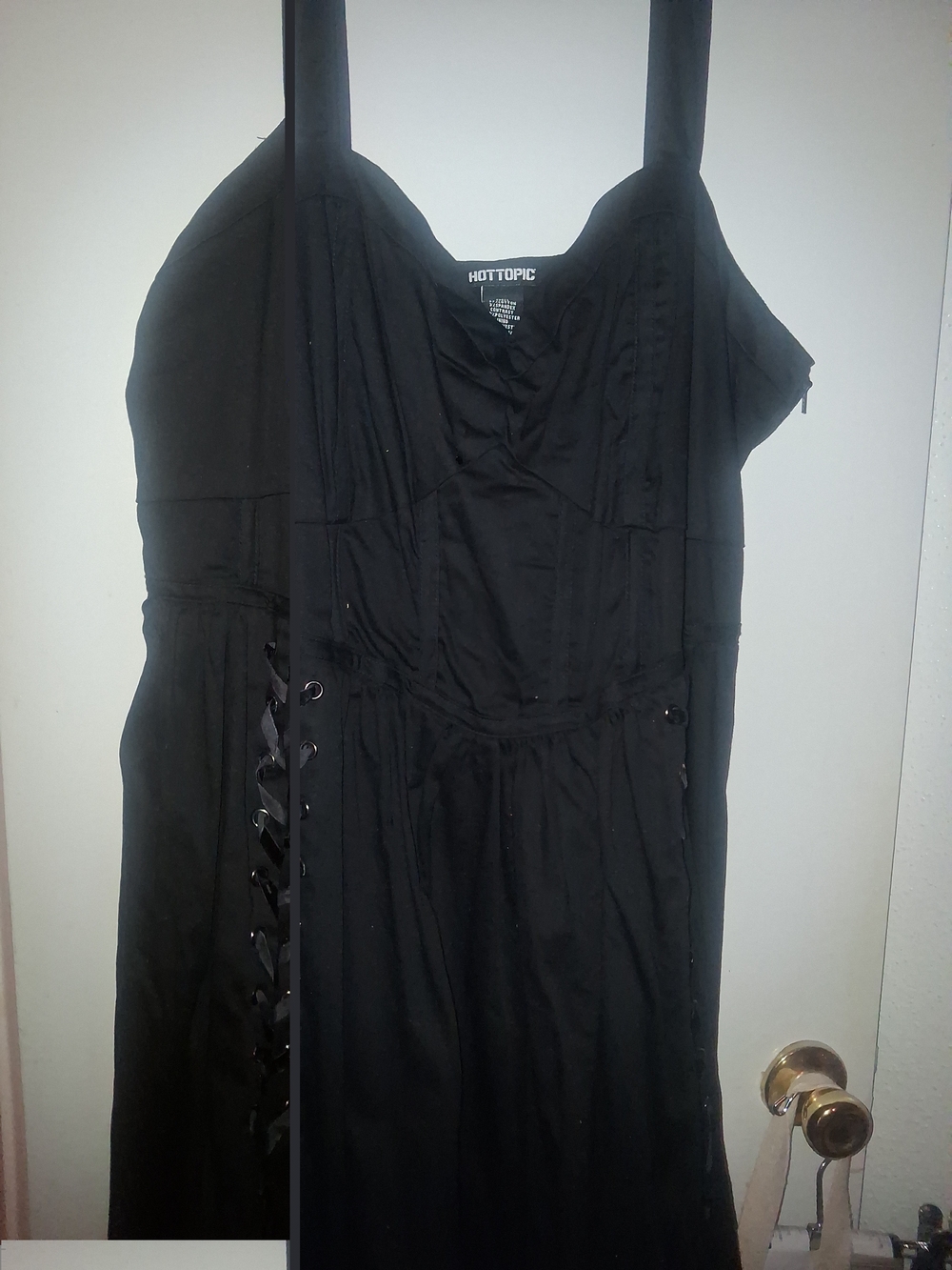 Hot Topic Black Lace Up Detail Dress
